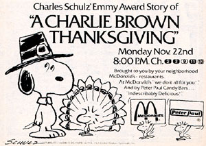 Charlie Brown Thanksgiving ad