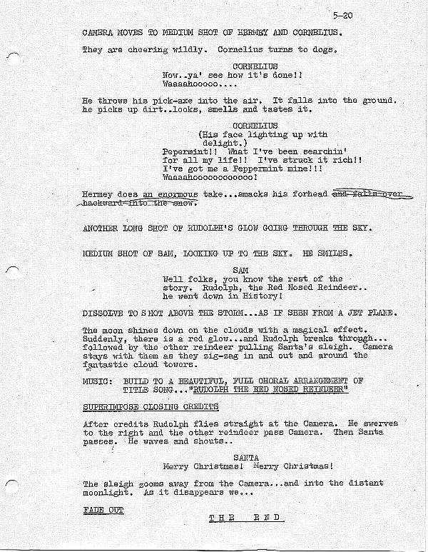 Rudolph the red nosed reindeer tv special script