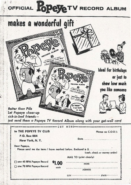 Popeye Record ad